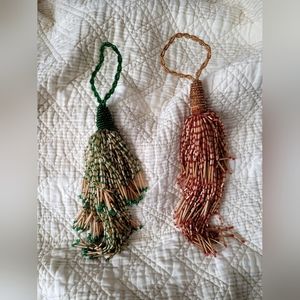 2 large beaded tassels
